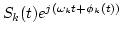 $\displaystyle S_k(t)e^{j(\omega_k t+\phi_k(t))}$
