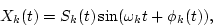 \begin{displaymath}X_k(t)=S_k(t)\sin(\omega_k t + \phi_k(t)),
\end{displaymath}