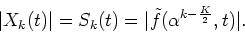 \begin{displaymath}\omega_k t +\phi_k(t)=\arg (\tilde{f}(a,b)).
\end{displaymath}