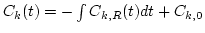 $C_k(t)=-\int C_{k,R}(t)dt + C_{k,0}$