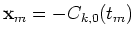 ${\bf {x}}_m=-C_{k,0}(t_m)$