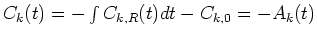 $C_k(t)=-\int C_{k,R}(t)dt-C_{k,0}=-A_k(t)$