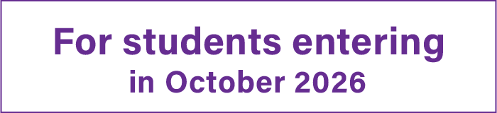 For students entering in Oct 2026