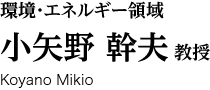 環境・エネルギー領域 融合科学共同専攻 小矢野幹夫 教授 Koyano Mikio